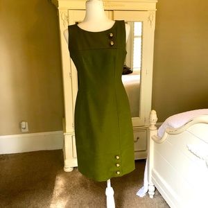 David Meister Elegant Olive Designer Dress Size 4